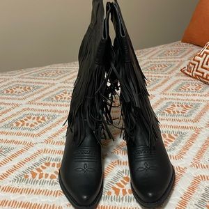 Pierre Dumas Black Fringe Boots